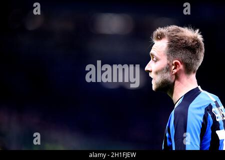 Milan, Italie. 12 février 2020 . COPPA Italia demi-finale première jambe . Fc Internazionale Contre Ssc Napoli. . Christian Eriksen du FC Internazionale. Banque D'Images