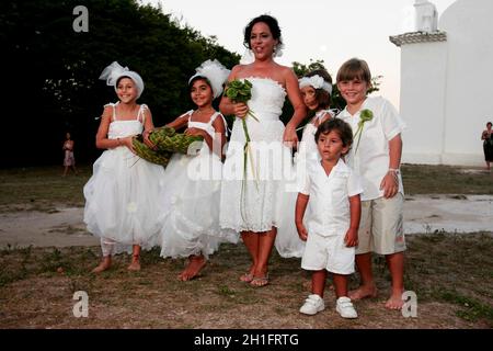 porto seguro, bahia / brésil - 27 février 2010 : cérémonie de mariage du chanteur Bebel Gilberto avec Didie Cunha, dans le quartier de Trancoso à Porto Seguro Banque D'Images