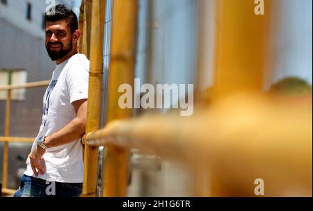 salvador, bahia - brésil - 25 février 2016 : Fernando Miguel, gardien de but d'Esporte Clube Vitoria, vu dans la ville de Salvador. *** Légende locale ** Banque D'Images