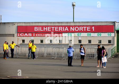 salvador, bahia / brésil - 20 octobre 2017: Billetterie pour la vente de billets à l'Estadio de Pituacu dans la ville de Salvador. *** Capti local Banque D'Images