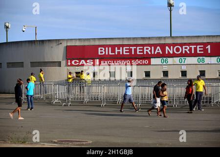 salvador, bahia / brésil - 20 octobre 2017: Billetterie pour la vente de billets à l'Estadio de Pituacu dans la ville de Salvador. *** Capti local Banque D'Images