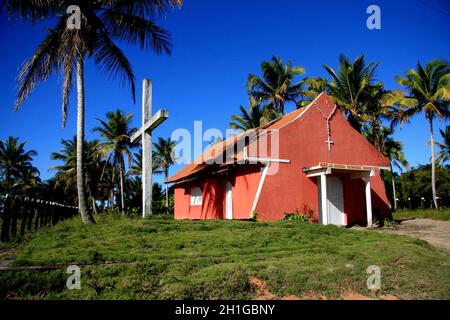 prado, bahia / brésil - 22 décembre 2009 : l'église de Nossa Senhora Aparecida est vue dans la zone rurale de la municipalité du Prado. Banque D'Images