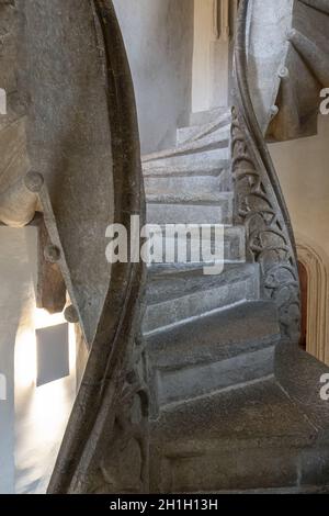 Graz, Autriche. Août 2020. Détail de l'escalier en spirale double construit en 1499 situé dans la cour intérieure des palais de l'ancien i Banque D'Images