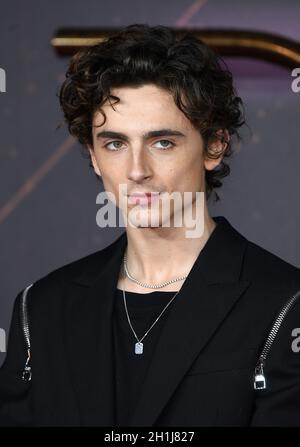 18 octobre 2021.Londres, Royaume-Uni.Timothée Chalamet arrive à la Dune UK Special screening, Odeon Leicester Square.Crédit : Doug Peters/EMPICS/Alamy Live News Banque D'Images