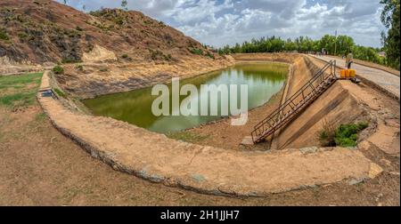 May Shum citerne, construite par la reine de Sheba au premier millénaire av. J.-C., piscine de la reine de Sheba, Aksum Ethiopie, site du patrimoine de l'UNESCO Banque D'Images