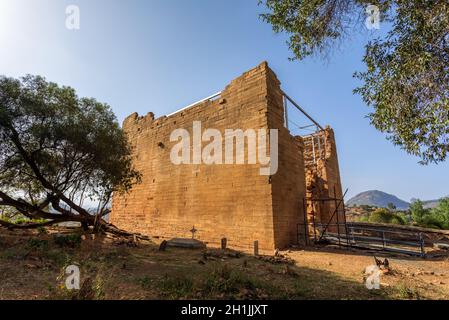 Ruines du Grand Temple de la Lune à partir de 700 av. J.-C. à Yeha, région du Tigray. La plus ancienne structure debout en Ethiopie et elle a servi de capitale de la Th Banque D'Images