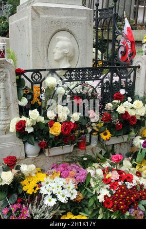 Tombeau de Frédéric Chopin, célèbre compositeur polonais, au cimetière du Père-Lachaise à Paris Banque D'Images