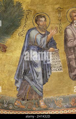 Saint Luc, mosaïque dans la basilique de Saint Paul à l'extérieur des murs, Rome, Italie Banque D'Images