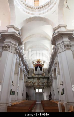 Tuyaux d'orgue dans la cathédrale - Dubrovnik, Croatie Banque D'Images