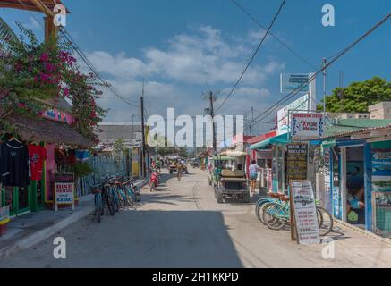 route sablonneuse sur l'île holbox, quintana roo, mexique situé dans le nord de la péninsule du yucatan Banque D'Images