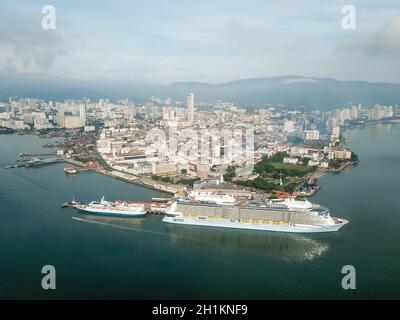 George Town, Penang/Malaysia - Mai 23 2019: Croisière Royal Caribbean visite Georgetown0. Banque D'Images