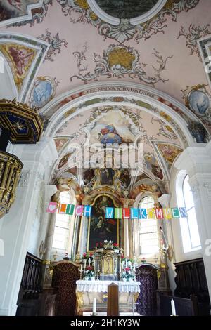 römisch-katholische Pfarrkirche St. Georgen Obermais, Meran, Südtirol, Italie Banque D'Images