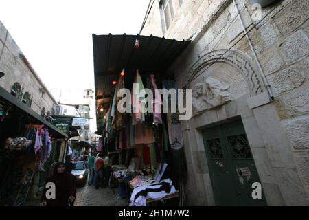 Via Dolorosa, 4e stations de la Croix à Jérusalem, Israël Banque D'Images