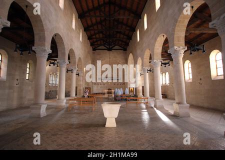 L'église de la multiplication des pains et des poissons, Tabgha, Israël Banque D'Images