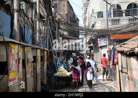 Ghetto et bidonvilles de Kolkata, Inde Banque D'Images