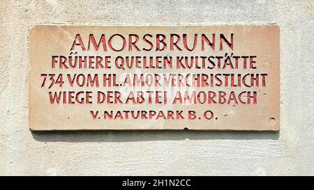 The Amorsbrunn Chapel is a sight of the town of Amorbach in Lower Franconia Stock Photo