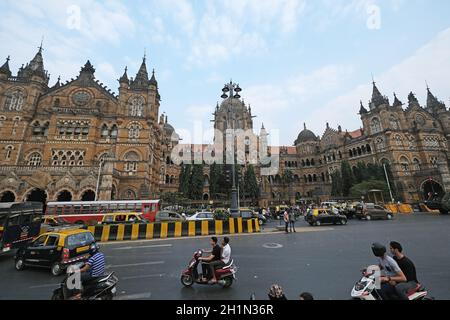 Gare de Victoria (terminal de Chatrapati Shivaji) à Mumbai, en Inde Banque D'Images