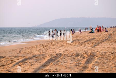 Plage de Candolim, Nord de Goa, Inde Banque D'Images