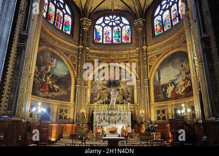 Chapelle de la Vierge Marie dans l'église Saint Eustache à Paris, France Banque D'Images