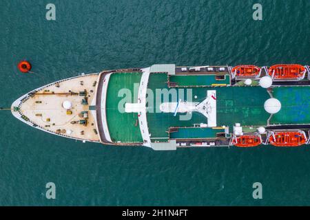 Kwun Tong, Hong Kong 02 juin 2019 : vue du dessus du bateau de croisière Banque D'Images