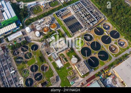 SHA Tin, Hong Kong 17 mars 2019 : usine de traitement des eaux usées de Hong Kong Banque D'Images