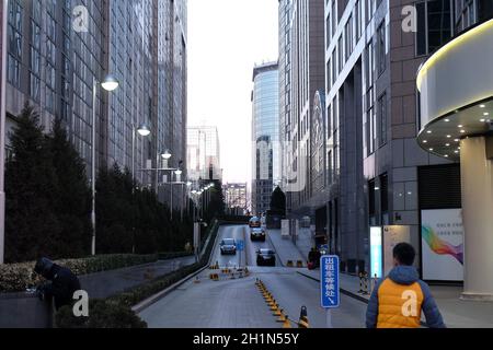 Rue commerçante Wangfujing au centre de Pékin, en Chine Banque D'Images