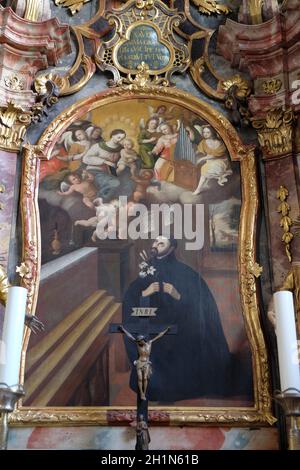 Saint François Xavier, retable de cathédrale d'Assomption à Varazdin, Croatie Banque D'Images