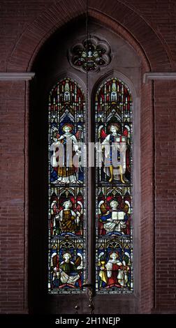 Archanges sur le vitrail de All Saints' Anglican Church, Rome, Italie Banque D'Images