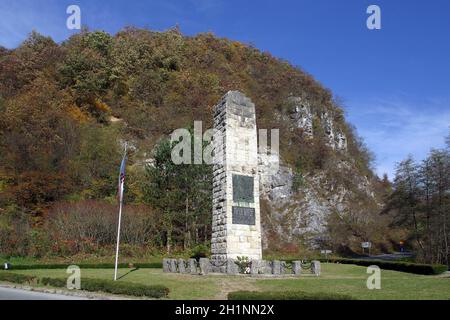 Monument à l'hymne national croate dans Zelenjak, Kumrovec, Croatie Banque D'Images