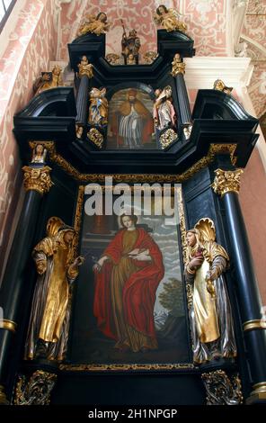 Autel de Saint Apollonia dans l'église Sainte Catherine d'Alexandrie à Zagreb, Croatie Banque D'Images