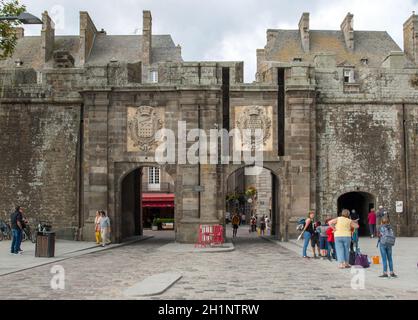 Saint-Malo, France - 12 septembre 2018 : La Porte de Saint Vincent à Saint Malo, Bretagne, France Banque D'Images