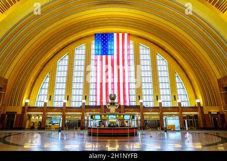 Cincinnati, Ohio, le 29 août 2020 : hall central (la rotonde) d'un bâtiment historique de Cincinnati Union terminal abritant le Cincinnati Museum Center Banque D'Images