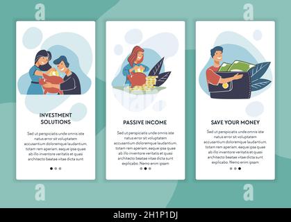 Revenu passif, solutions d'investissement et gain Illustration de Vecteur