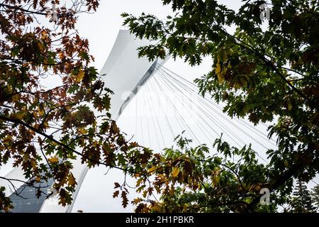 Stade olympique (Stade Olympique) à Montréal, site des Jeux olympiques d'été de 1976. Banque D'Images