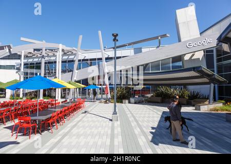 Mountain View, Californie - le 10 avril 2019 : siège de Google à Mountain View en Californie. Banque D'Images
