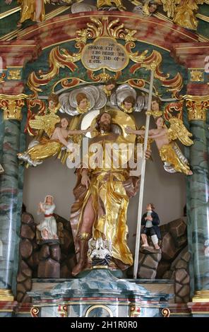 Saint Roch, statue sur l'autel principal de la chapelle de la Saint Roch à la Croatie, du comitat Banque D'Images