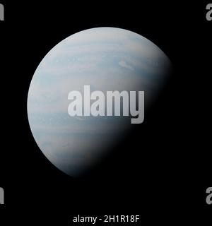 Planète Uranus isolée sur fond noir Banque D'Images