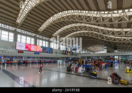 Chengdu, Chine - 21 septembre 2019 : terminal 1 de l'aéroport international de Shuangliu à l'aéroport de Chengdu (CTU) en Chine. Banque D'Images