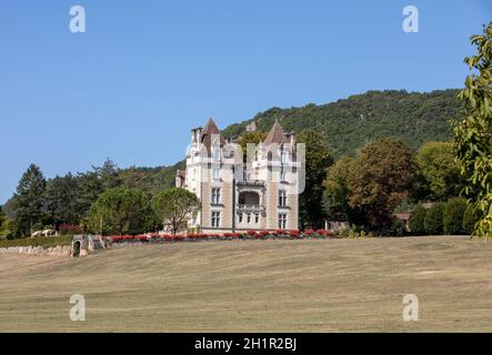 Périgord, France - le 4 septembre 2018 : Chateau de Monrecour dans le Périgord Noir, Dordogne valey, France. Banque D'Images