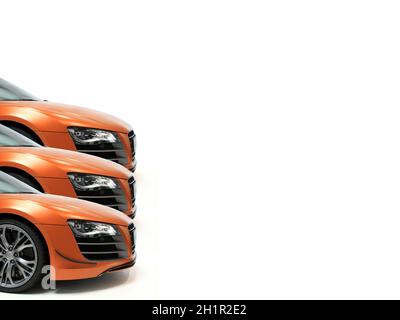 Voiture sportive de luxe rapide rouge et orange - photo Banque D'Images
