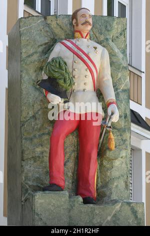 Standbild von Kaiser Franz-Joseph à Bad Ischl, Salzkammergut, Oberösterreich, Österreich, Europa - Statue de l'empereur Franz-Joseph à Bad Ischl, Salzk Banque D'Images