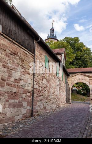 Porte d'entrée du château de Wilhelmsburg à Schmalkalden, Thuringe Banque D'Images