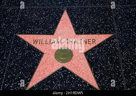 William Shatner star on Walk of Fame, Hollywood Boulevard, Hollywood, Los Angeles, Californie,ÉTATS-UNIS. Banque D'Images
