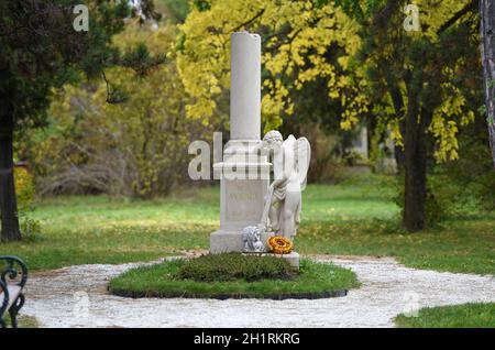 DAS Grab von Wolfgang Amadeus Mozart auf dem Friedhof St. Marx à Wien, Österreich, Europa - la tombe de Wolfgang Amadeus Mozart dans la ceme de St. Marx Banque D'Images