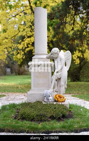 DAS Grab von Wolfgang Amadeus Mozart auf dem Friedhof St. Marx à Wien, Österreich, Europa - la tombe de Wolfgang Amadeus Mozart dans la ceme de St. Marx Banque D'Images