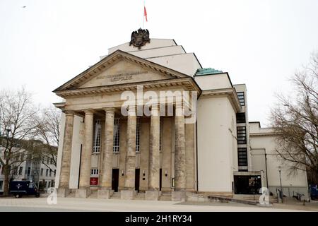 Landestheater mit Portikus, Deutschland, Nordrhein-Westfalen, Detmold Banque D'Images