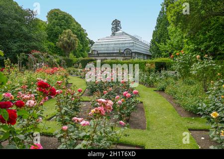 Paysage autour des jardins botaniques de Christchurch en Nouvelle-Zélande Banque D'Images