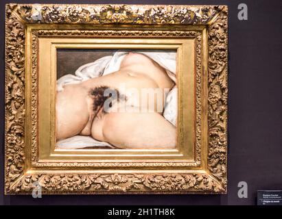 Paris; France- Mai 02; 2017: L'origine du monde, Gustave Courbet.1866.Le musée du Louvre Banque D'Images