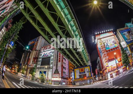 Horizon d'Akihabara (nuit). Lieu de tournage : zone métropolitaine de Tokyo Banque D'Images