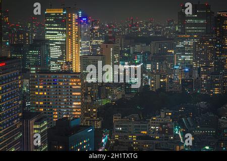 Vue nocturne de Tokyo depuis les collines de Roppongi.Lieu de tournage : zone métropolitaine de Tokyo Banque D'Images